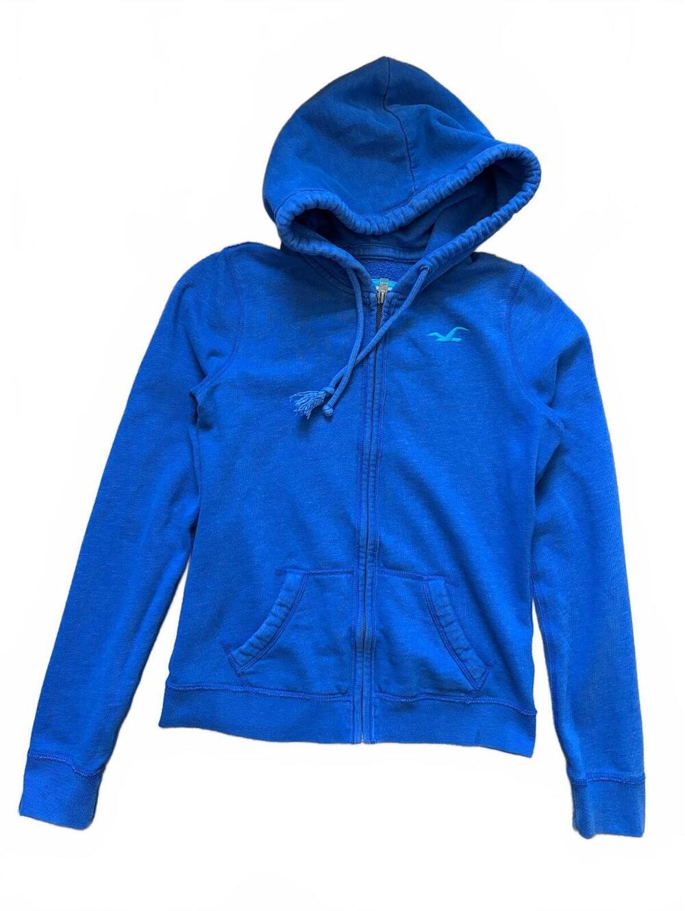 Hollister California Hoodie Womens Size S Blue Solid Full Zip